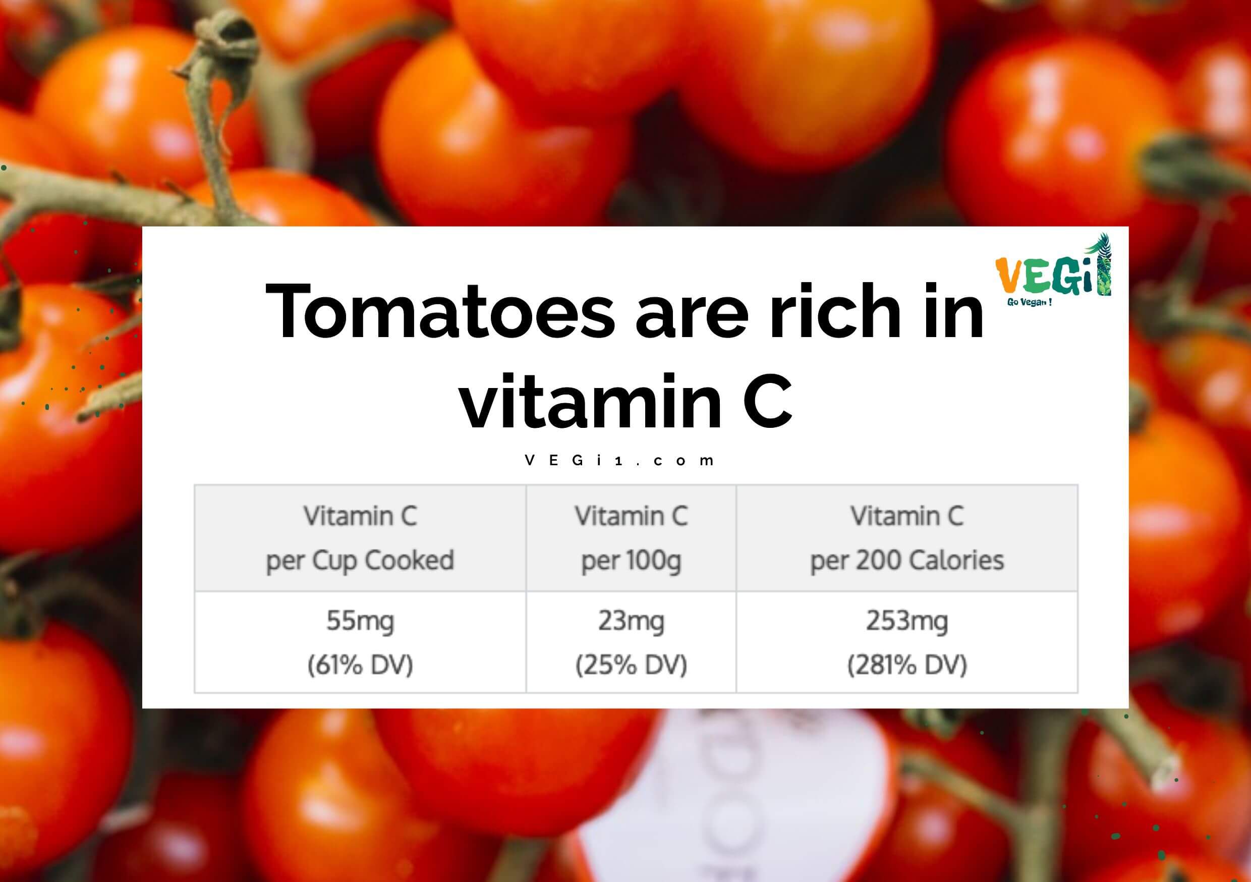 Tomatoes are rich in vitamin C