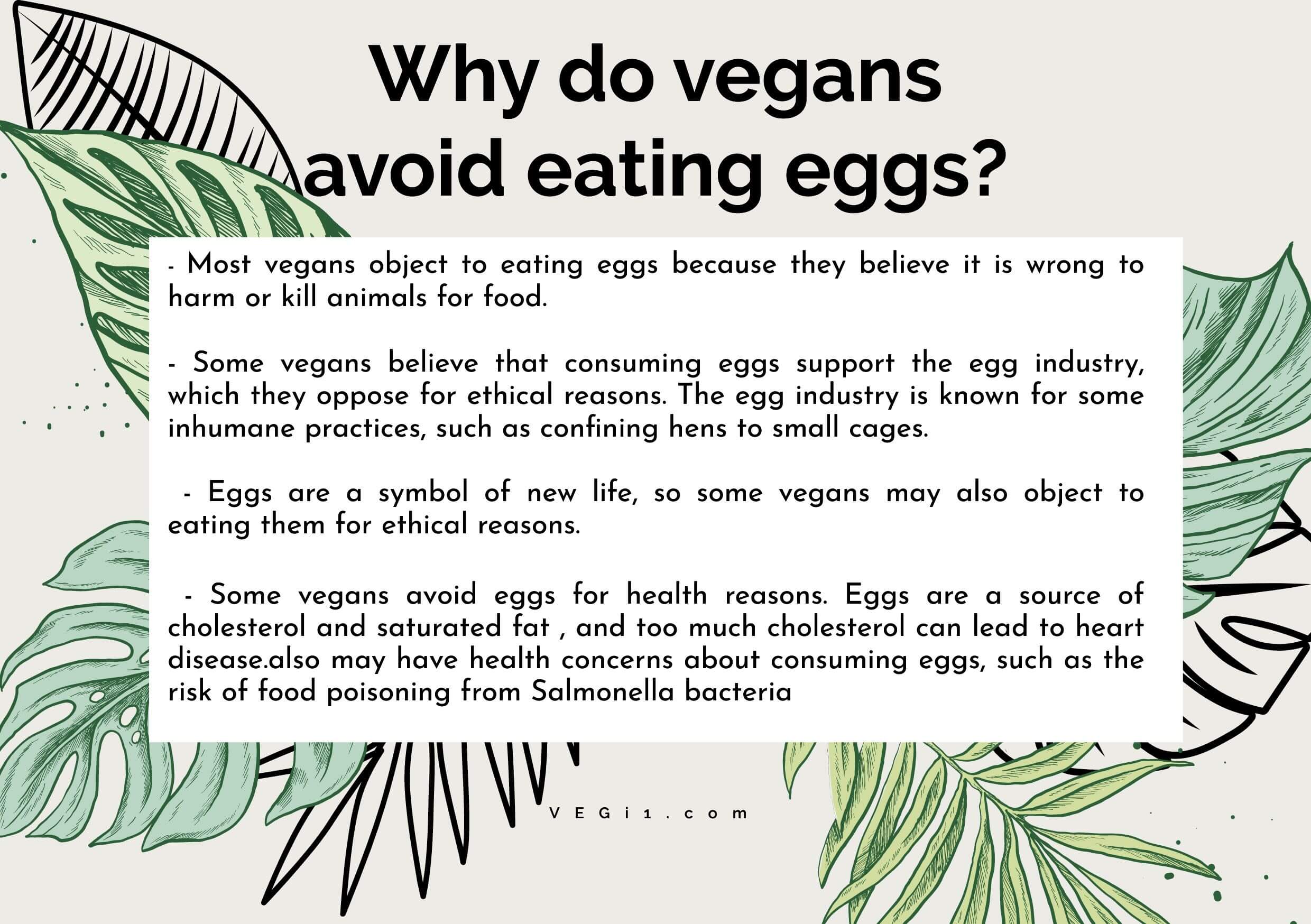 Why do vegans avoid eating eggs