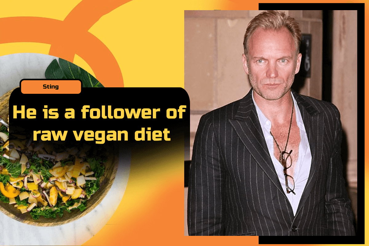 Sting -The singer has been vegan since 1989 and has been following a raw vegan diet since 2003