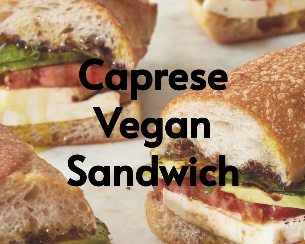 Vegan Picnic Ideas -Caprese vegan sandwich