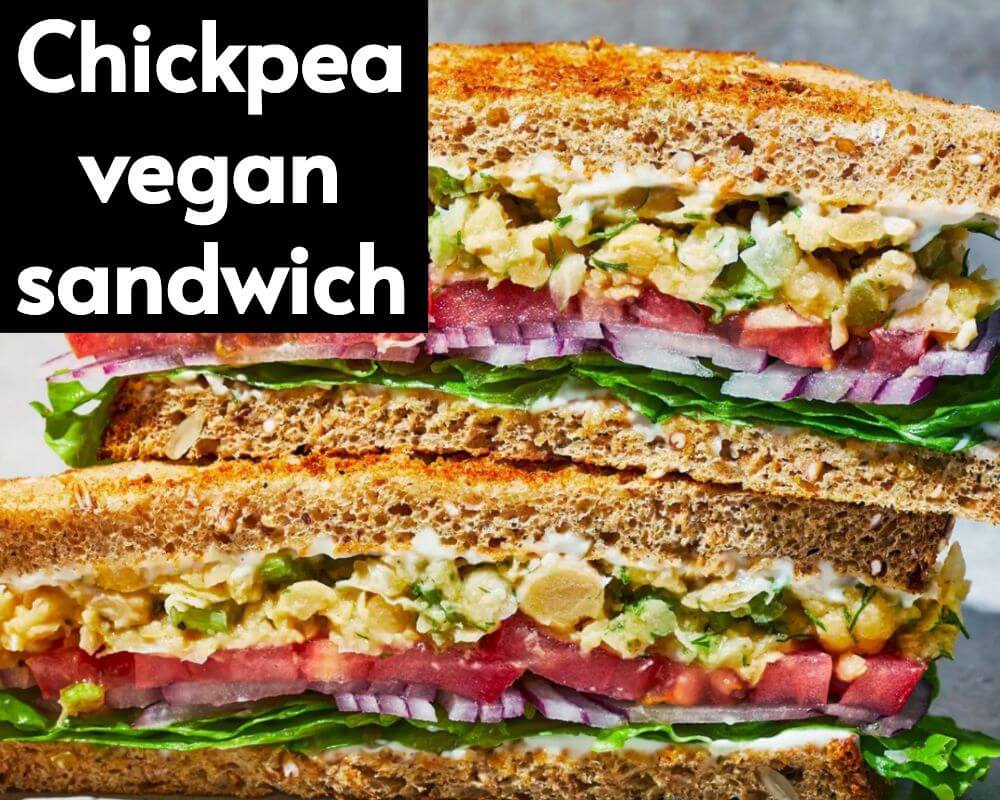 Chickpea vegan sandwich- Vegan Picnic Ideas