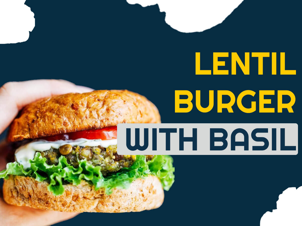 Vegan BBQ - Lentil burger with basil mayonnaise