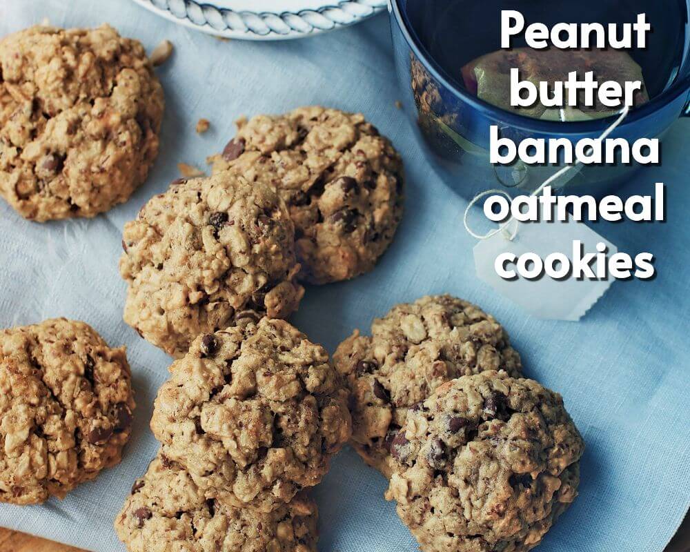 Peanut butter banana oatmeal cookies