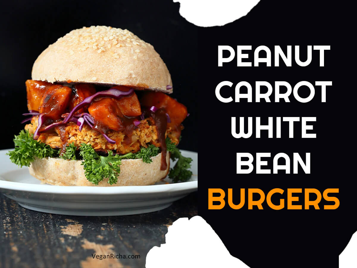 Vegan BBQ - Peanut carrot, white bean burgers