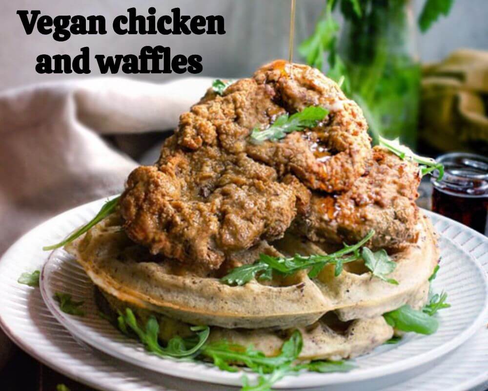 Vegan chicken and waffles 
