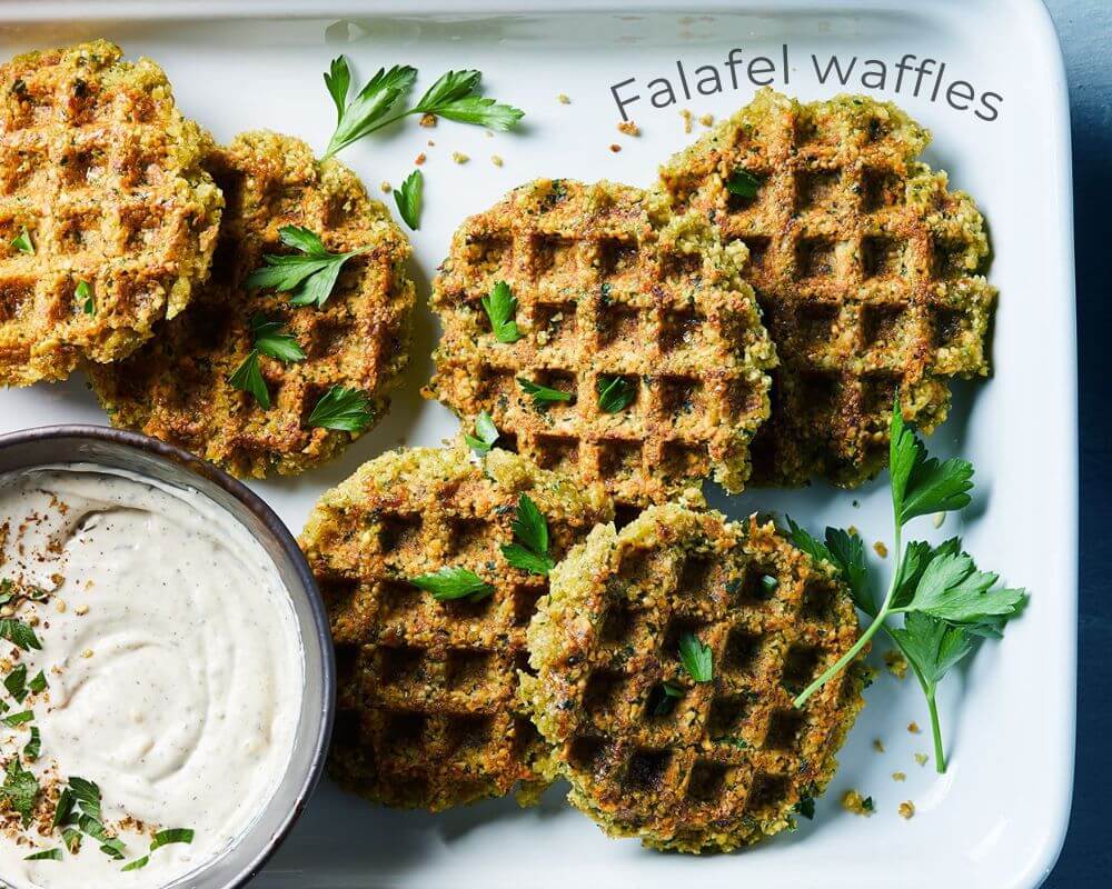 vegan brunch- Falafel waffles