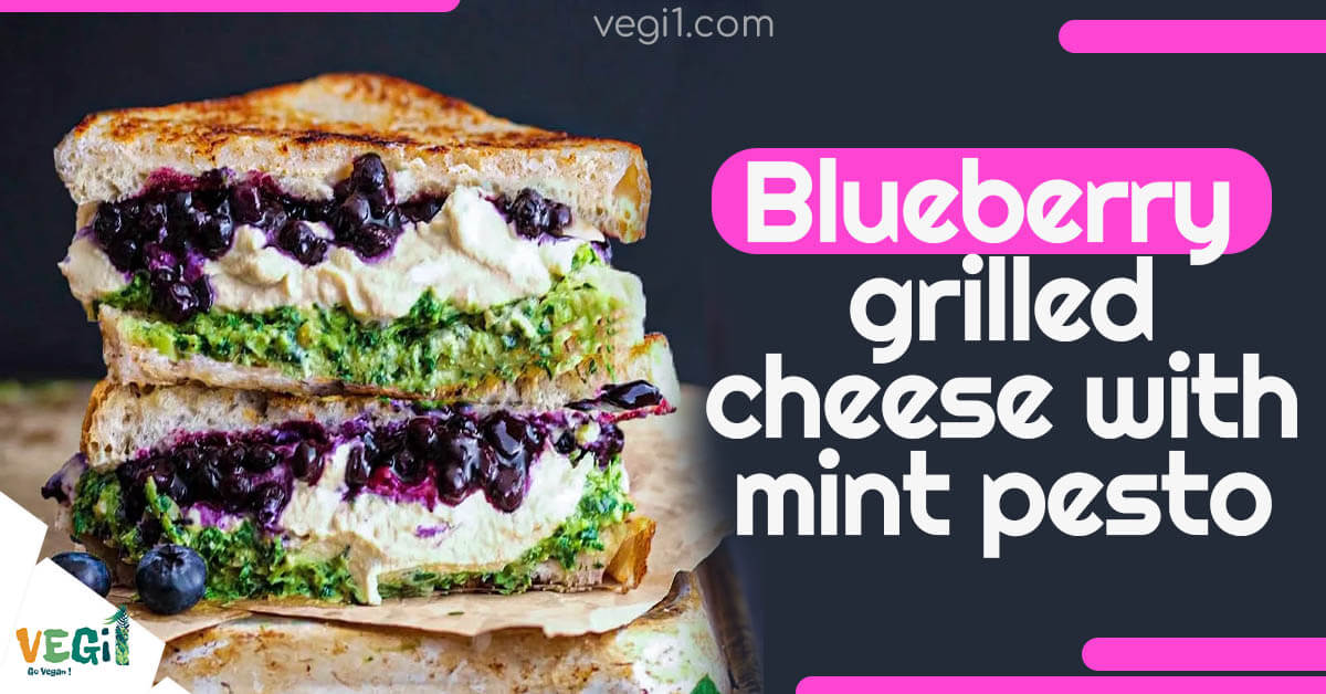 Blueberry grilled cheese with mint pesto