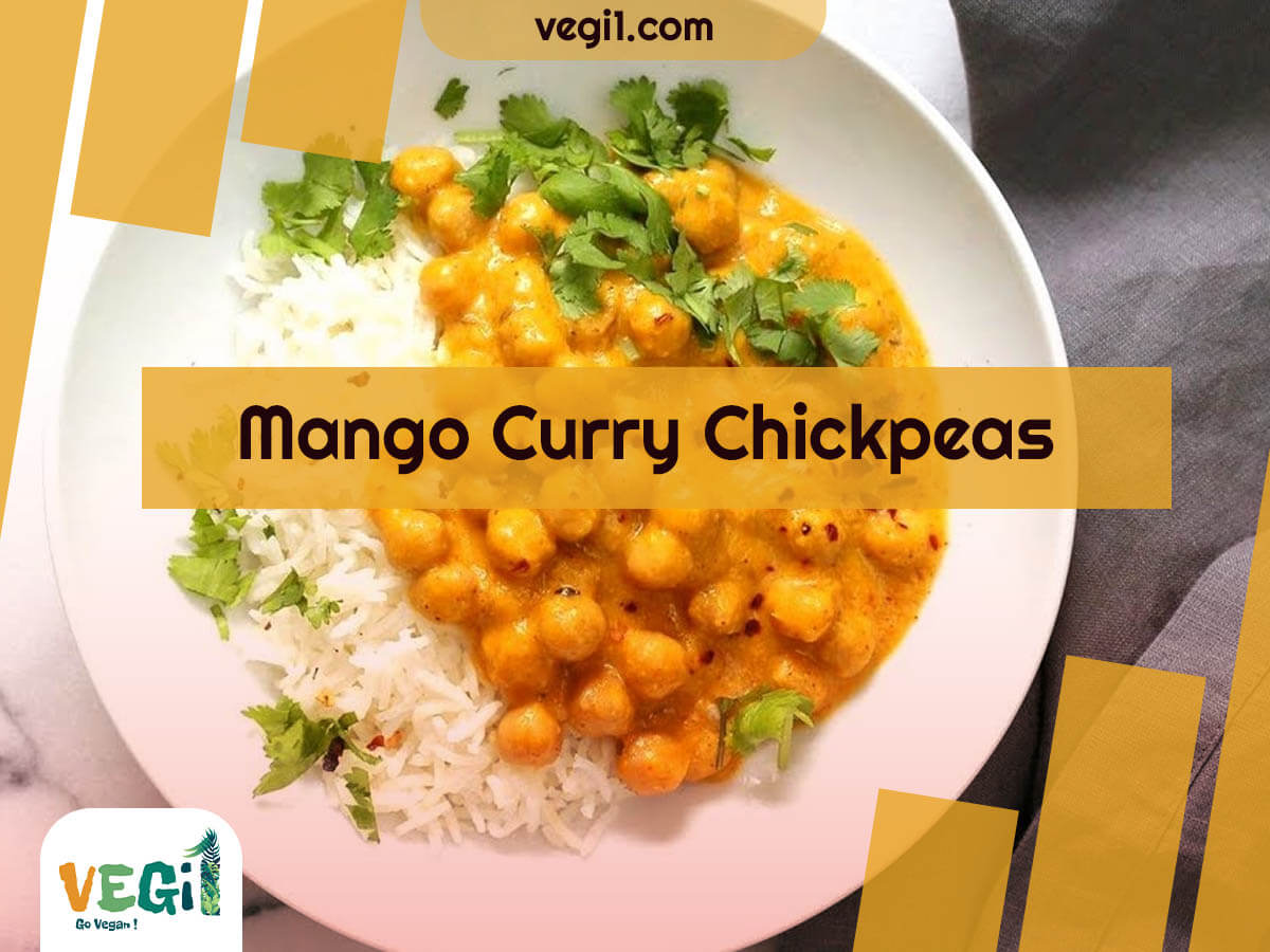 Mango Curry Chickpeas - Delicious Vegan Dinner Idea
