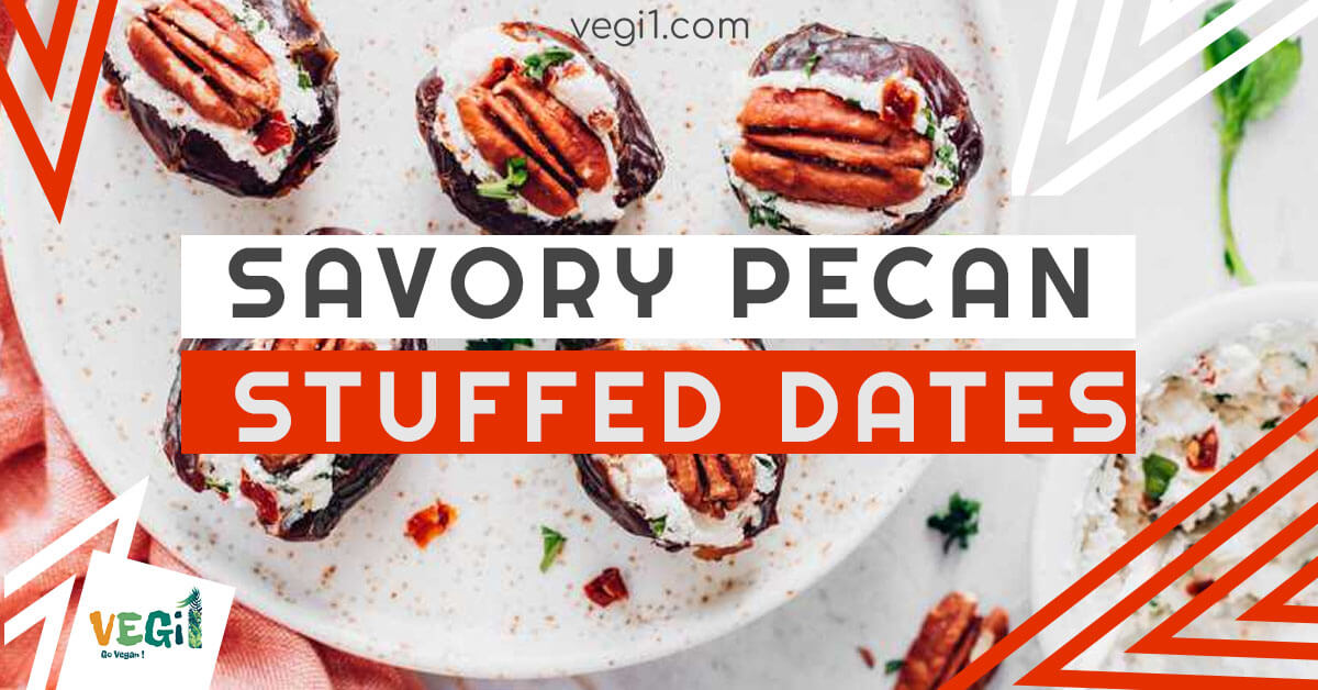 Savory pecan stuffed dates