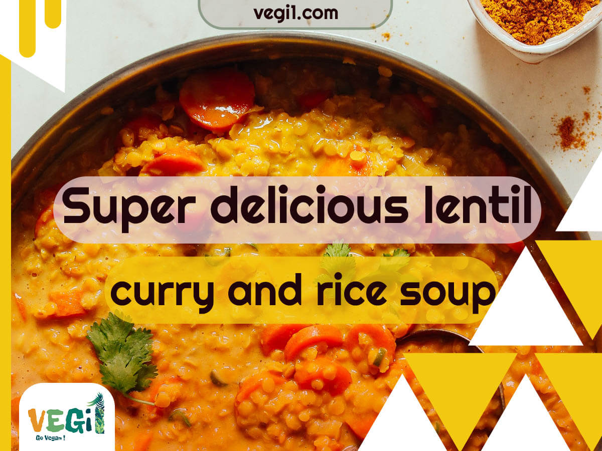 Super delicious Lentil Curry and Rice Soup - Plant Based Dinner Recipe