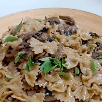 Creamy Vegan Mushroom and Vegetable Alfredo Pasta Recipe