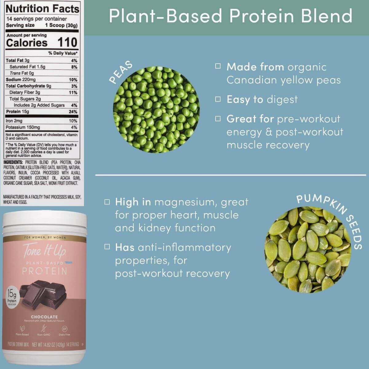 Tone It Up Plant-Based Protein Powder -Vegan protein powders for women