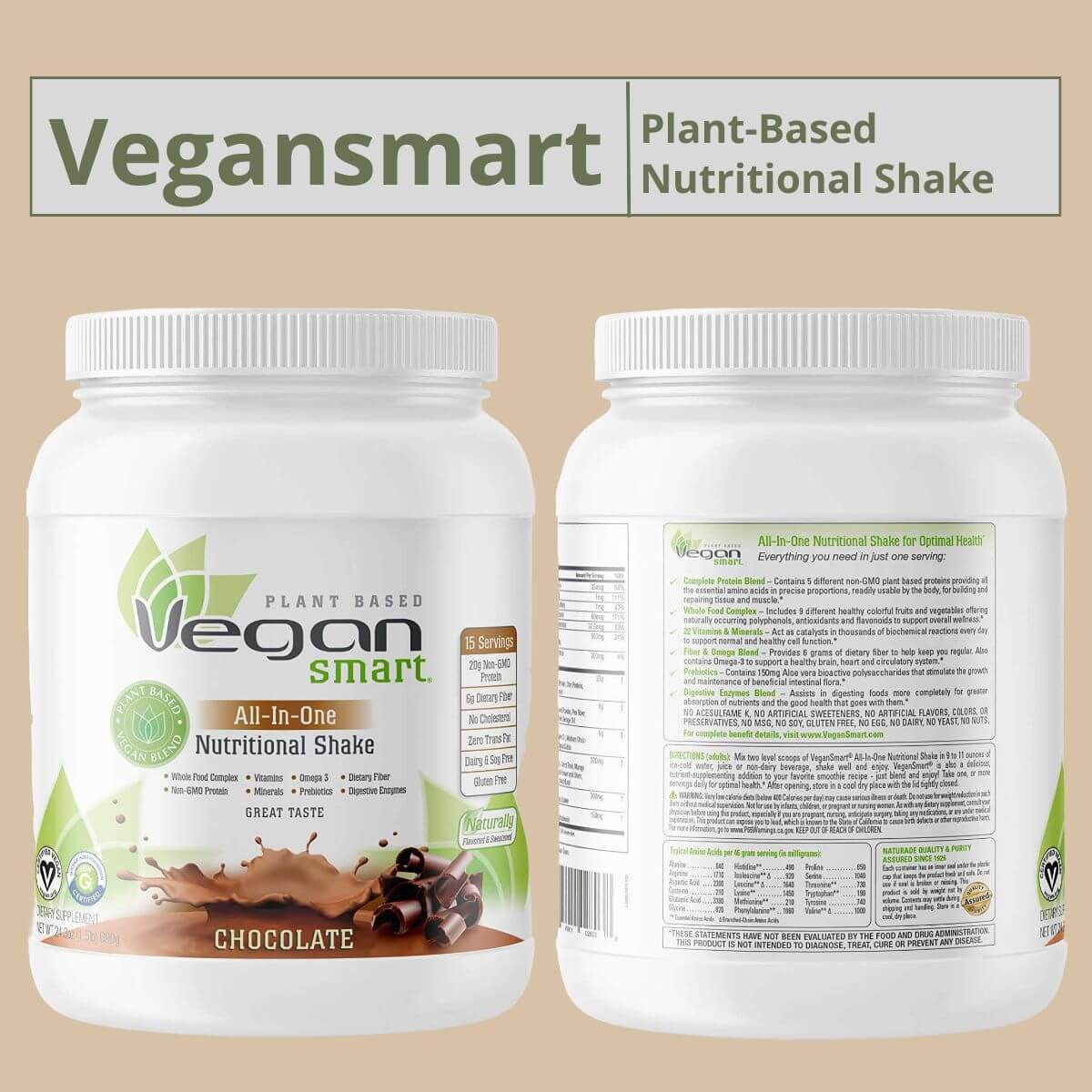 Vegansmart Plant-Based Nutritional Shake - Vegan Protein Powders for WomenVegansmart Plant-Based Nutritional Shake - Vegan Protein Powders for Women