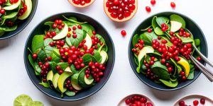 Vibrant Vegan Pomegranate Avocado Walnut Salad Recipe