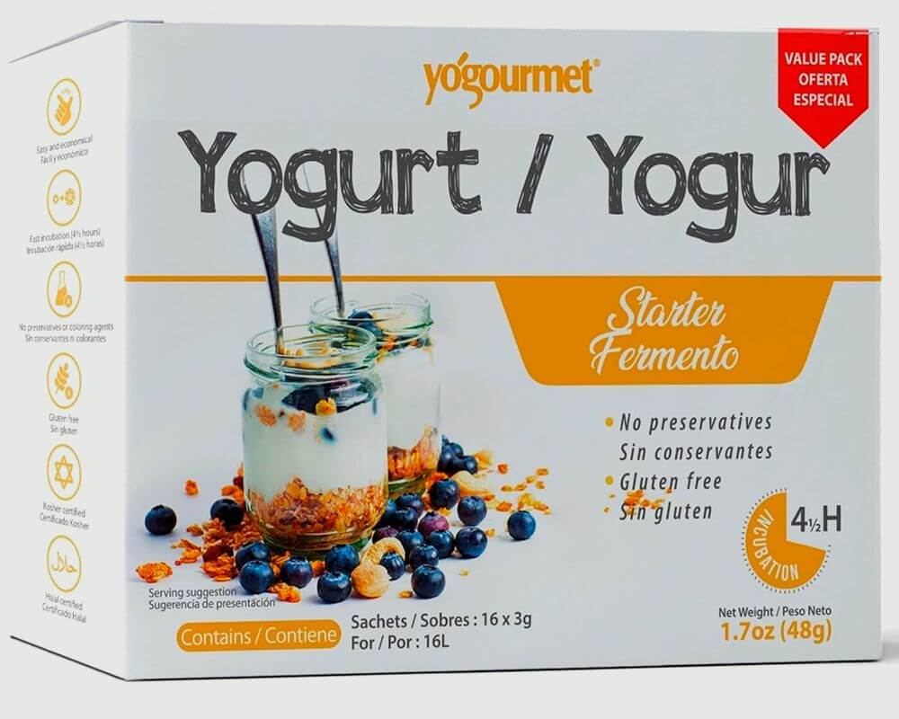 Yogourmet 16 Pack Freeze Dried Yogurt Starter: Make Yogurt at Home, Boost Health