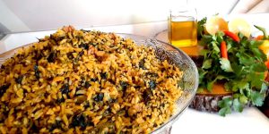 Vegan Spinach Rice Pilaf with Walnuts - Delicious & Nutritious