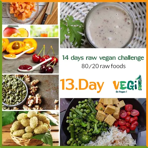 Meals for Day 13 of the 80/20 Raw Vegan Diet Challenge 