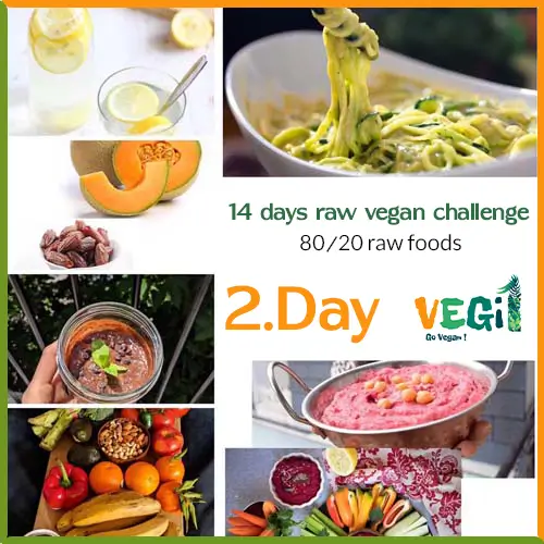 The second day of the 80/20 raw vegan diet challenge